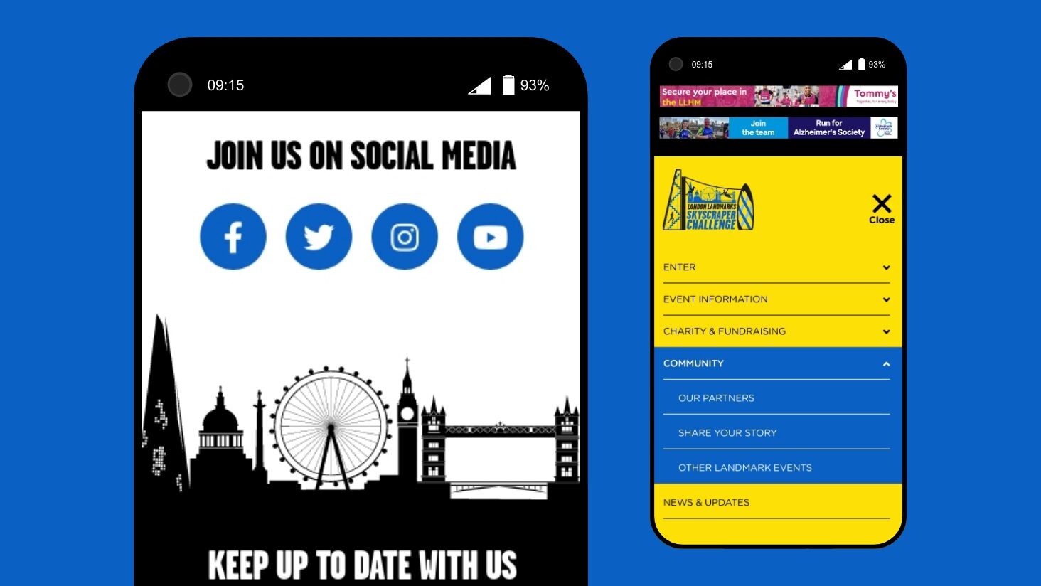 Image for A screengrab of the London Landmarks Skyscraper Challenge website on a mobile device