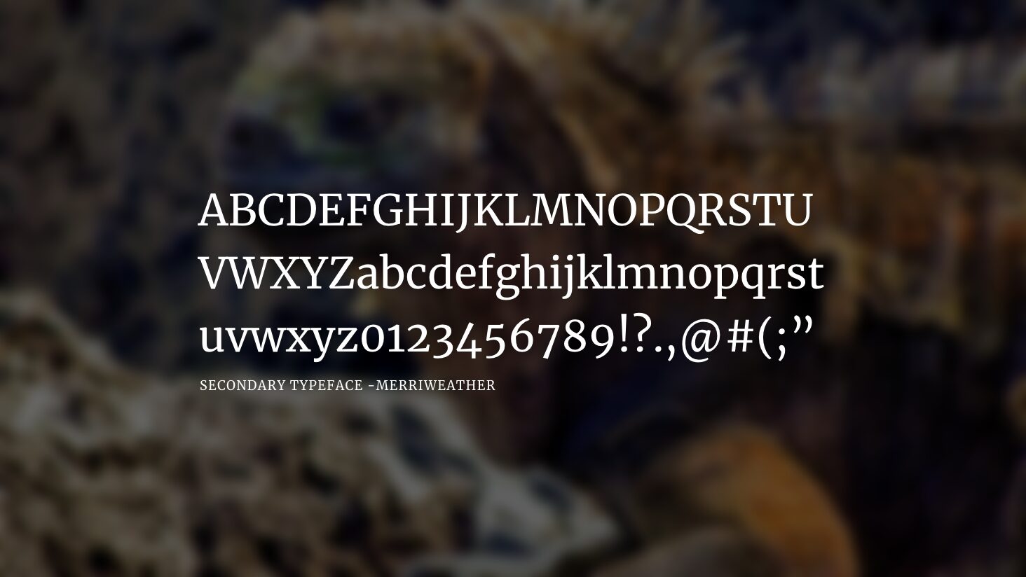 Image for The image is displaying a secondary typeface, Merriweather from the Galapagos Conservation Trust website